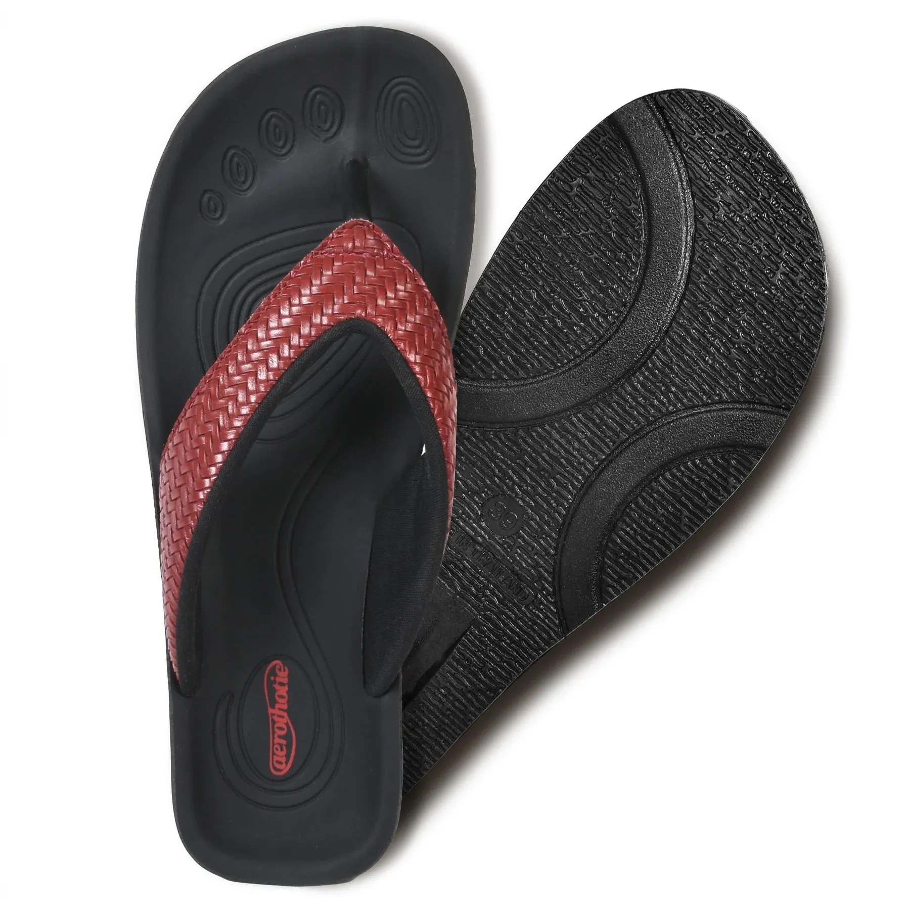 Aerothotic - Dune Women’s Arch Support Thong Flip Flop Sandals , Wine
