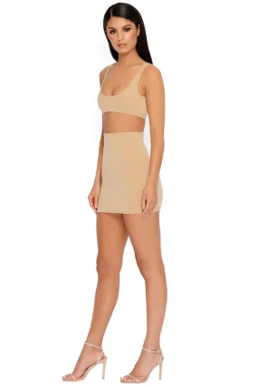 Basic Instinct Crop Top in Beige