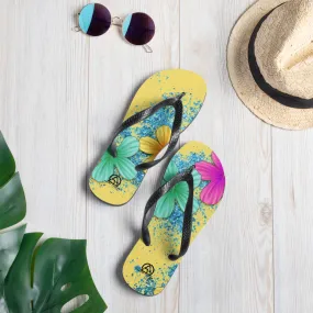 Beach Flowers Pattern Flip-Flops