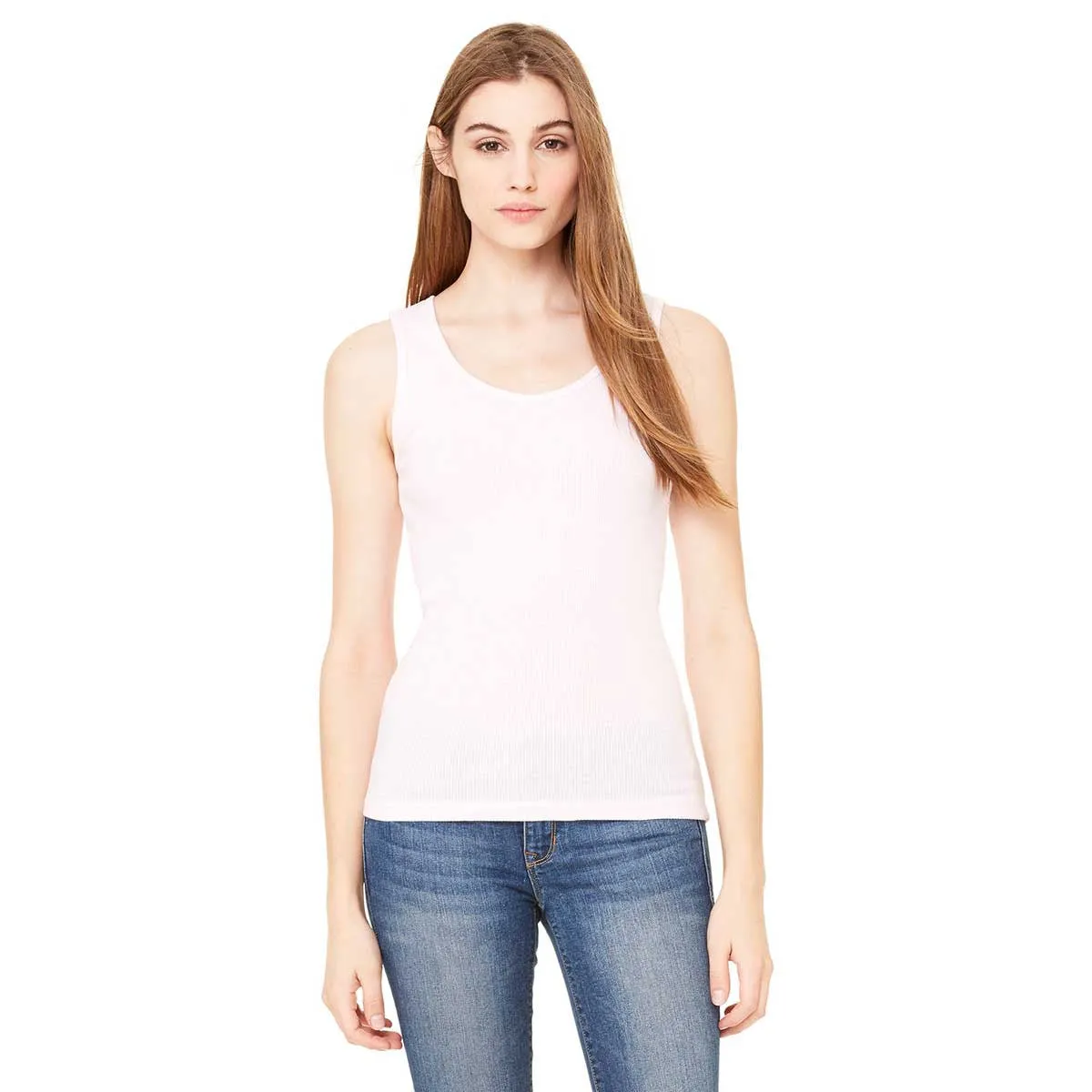 Bella   Canvas Women's Soft Pink 2x1 Rib Tank