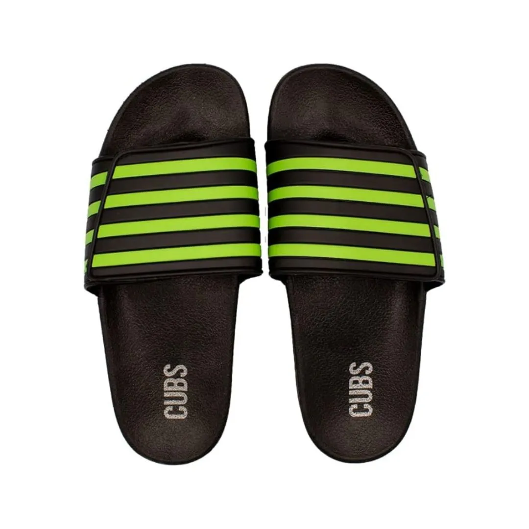 Birght Green/Black Stripes Slide
