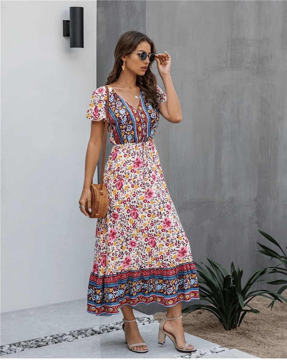 Boho Floral Maxi Dress