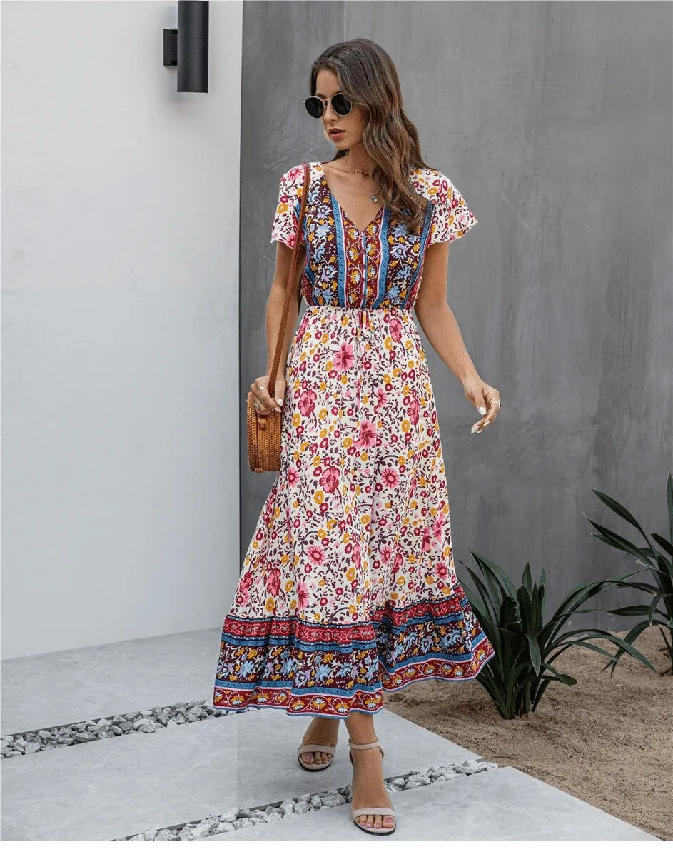 Boho Floral Maxi Dress