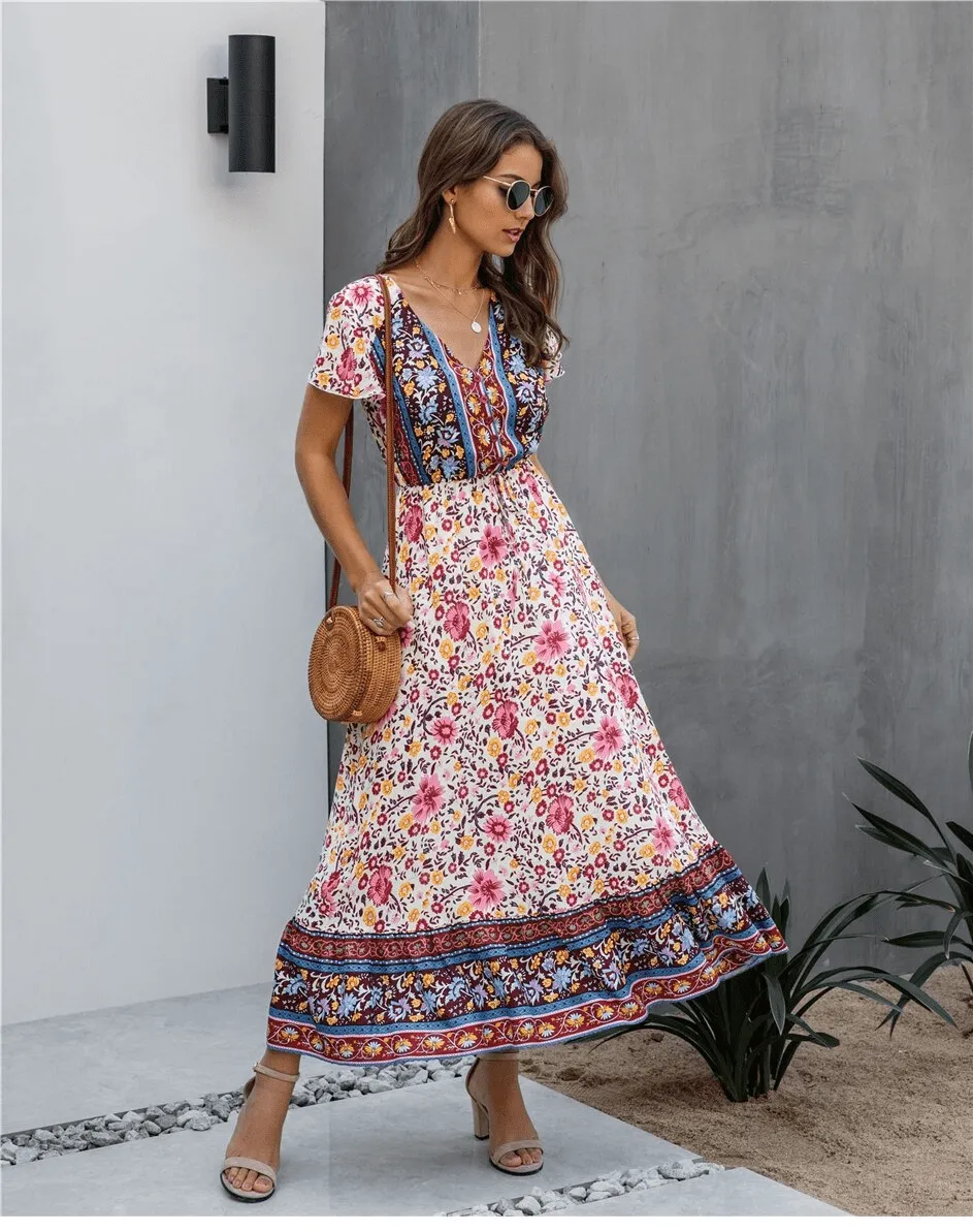 Boho Floral Maxi Dress
