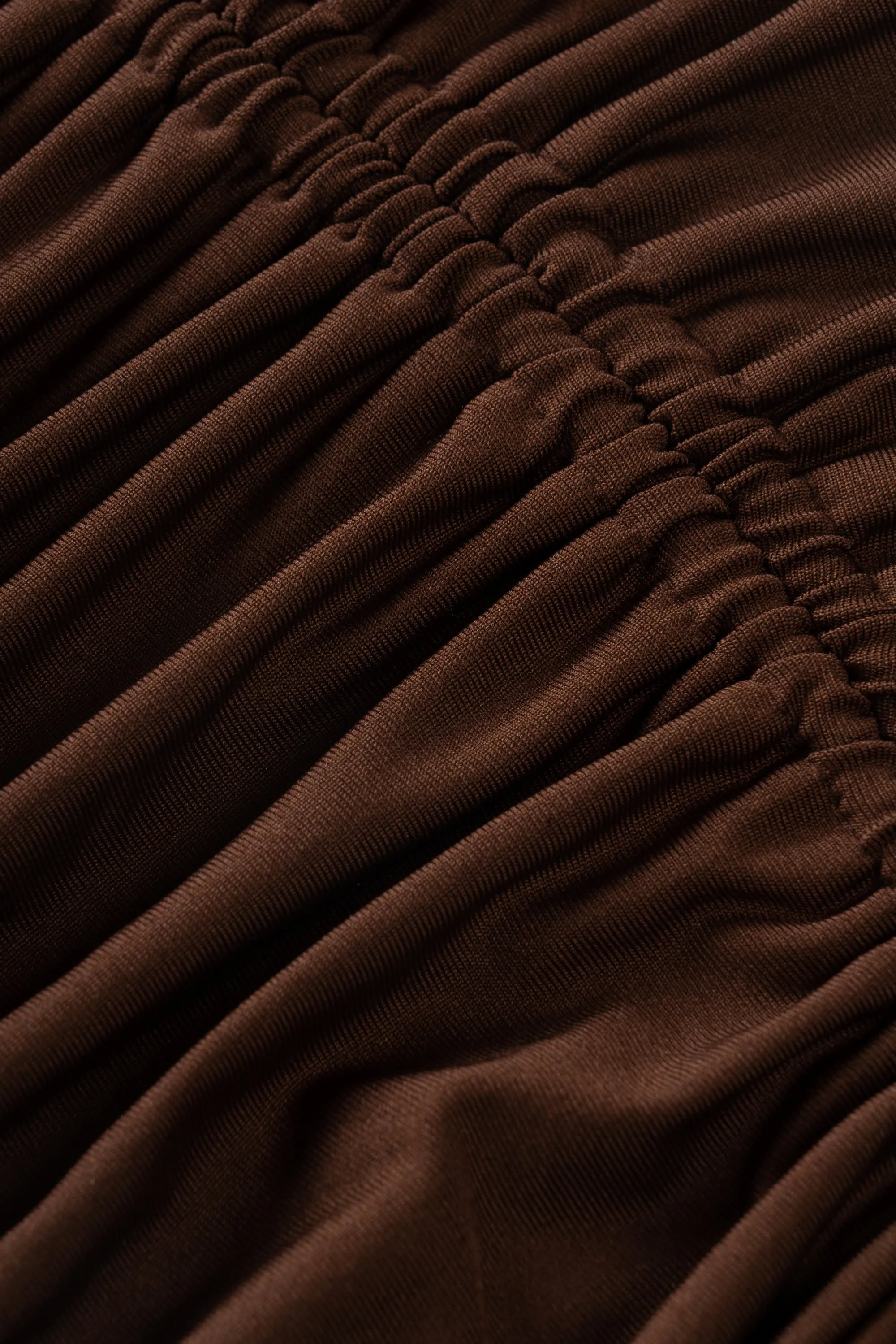 Brown Chic Draped Adjustable Straps Skirt Two-piece Dress