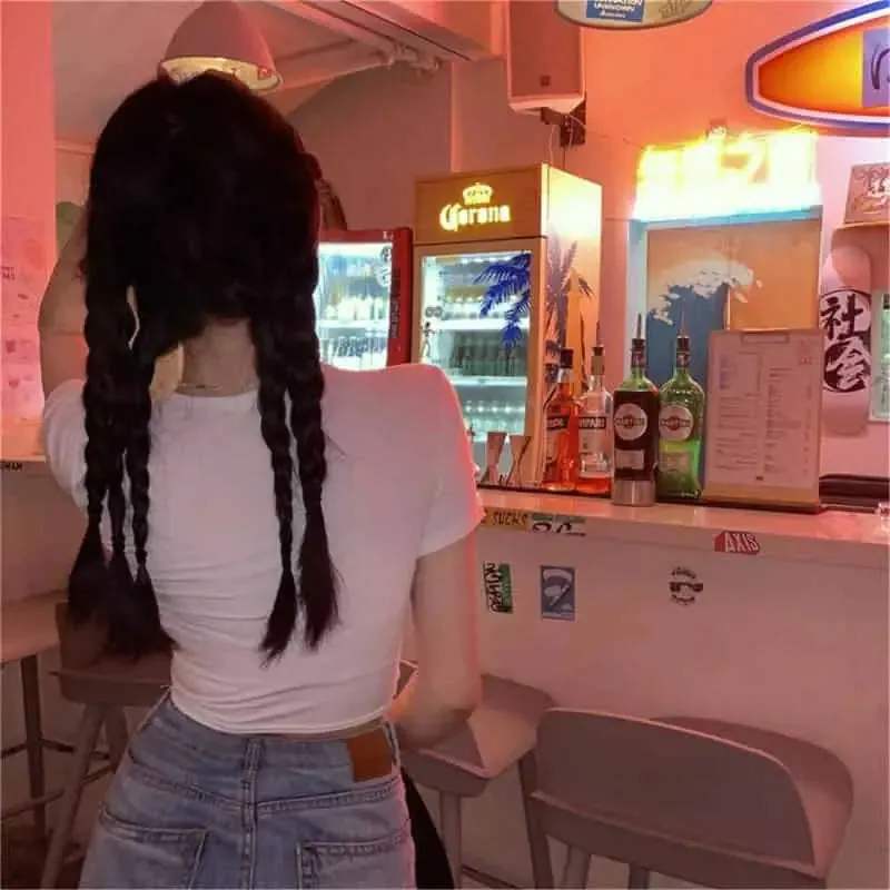 Butterfly V-neck With Chain Crop Top