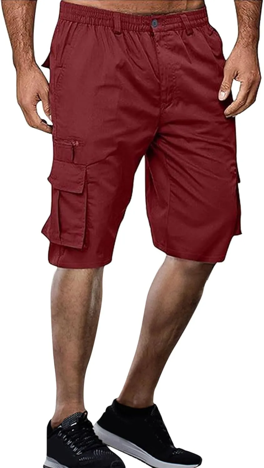 Cargo Shorts for Men Casual Bermuda Shorts Loose Hiking Shorts Relaxed Fit Beach Running Athletic Shorts