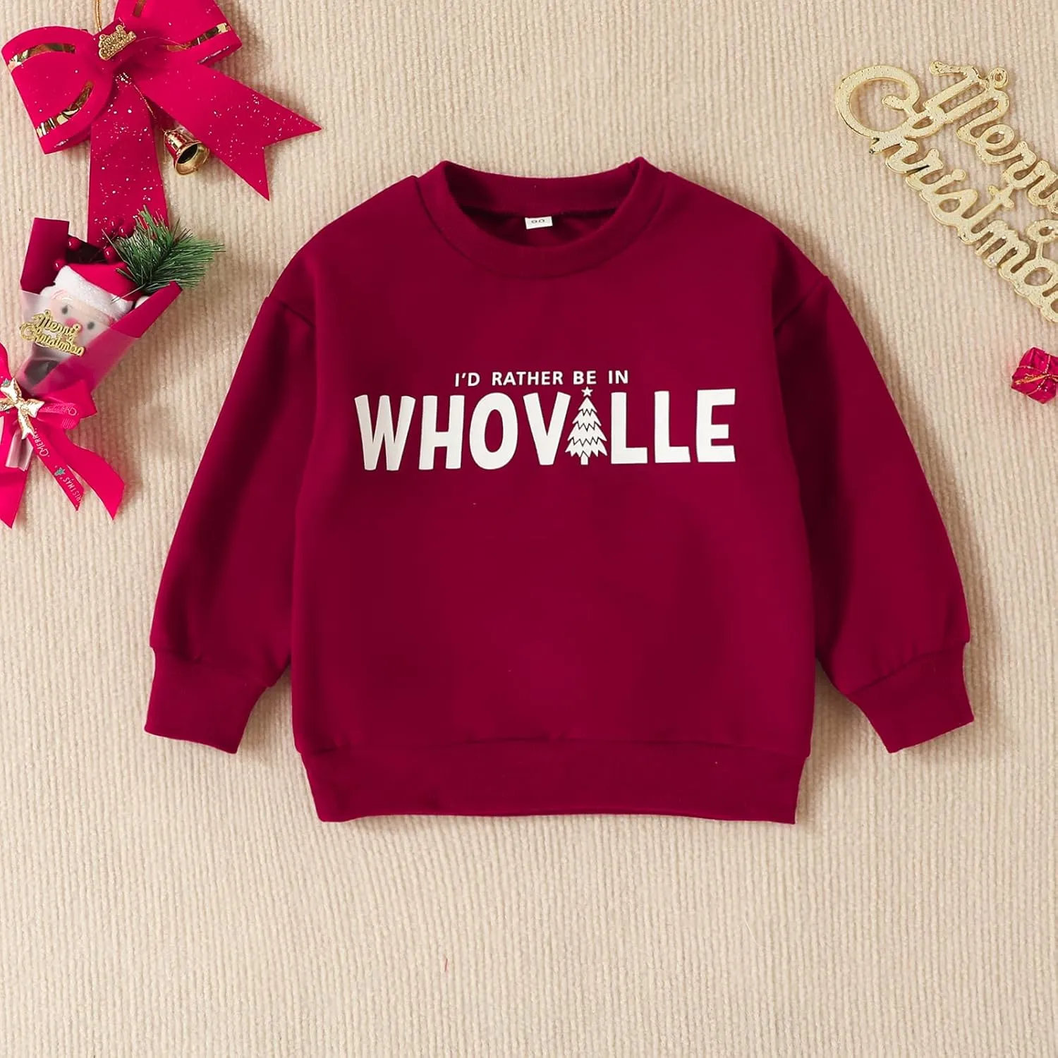 Christmas Outfit Toddler Baby Girl Pink Sweatshirt Long Sleeve Crewneck Pullover Xmas Santa Shirt Tops Winter Clothes