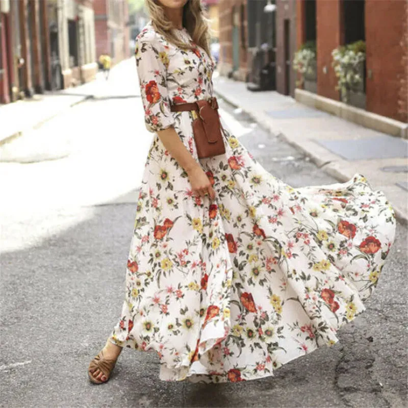 Clara - Stylish Floral Boho Maxi Dress for Women