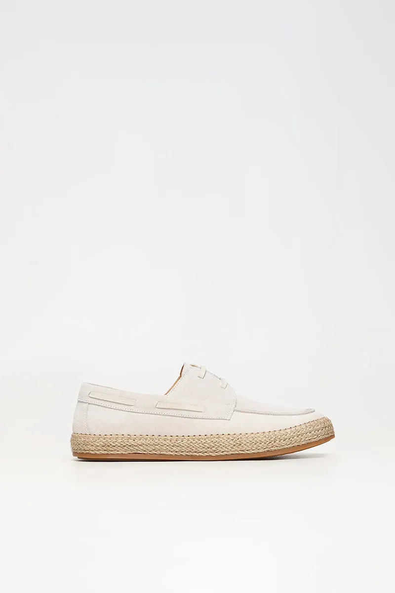 Classy White Suede Espadrilles