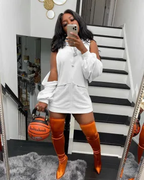 CREME DE LA CREME OVERSIZED HOODIE DRESS