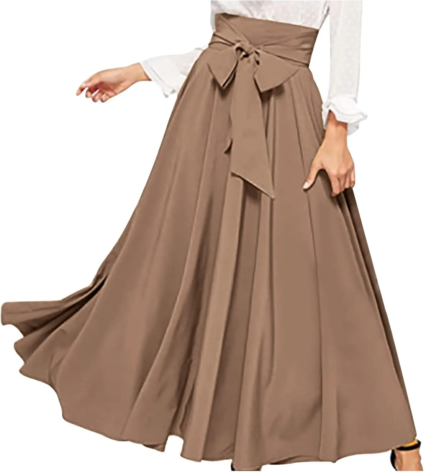 Elegant High Waisted Skirts for Women Plus Size Stretchy Business Work Maxi Skirt A Line Office Dress