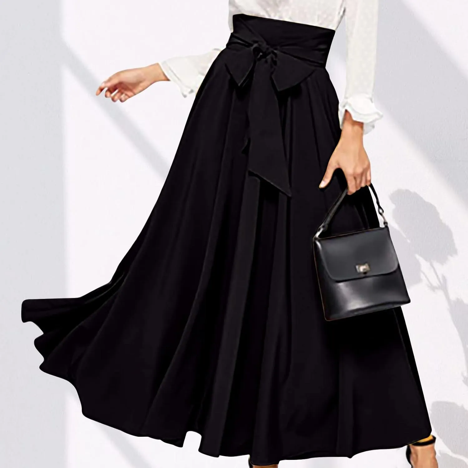 Elegant High Waisted Skirts for Women Plus Size Stretchy Business Work Maxi Skirt A Line Office Dress