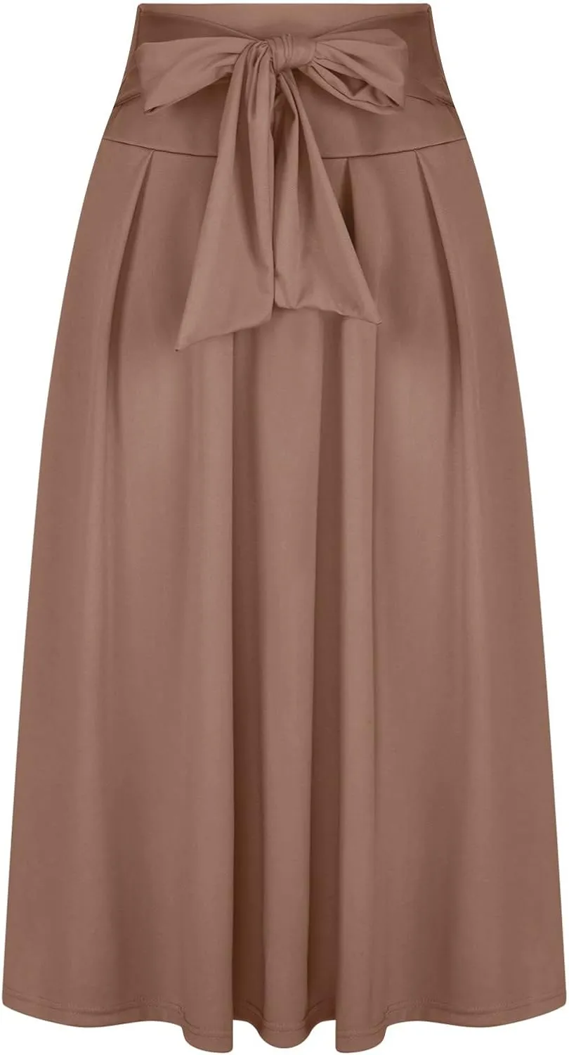 Elegant High Waisted Skirts for Women Plus Size Stretchy Business Work Maxi Skirt A Line Office Dress