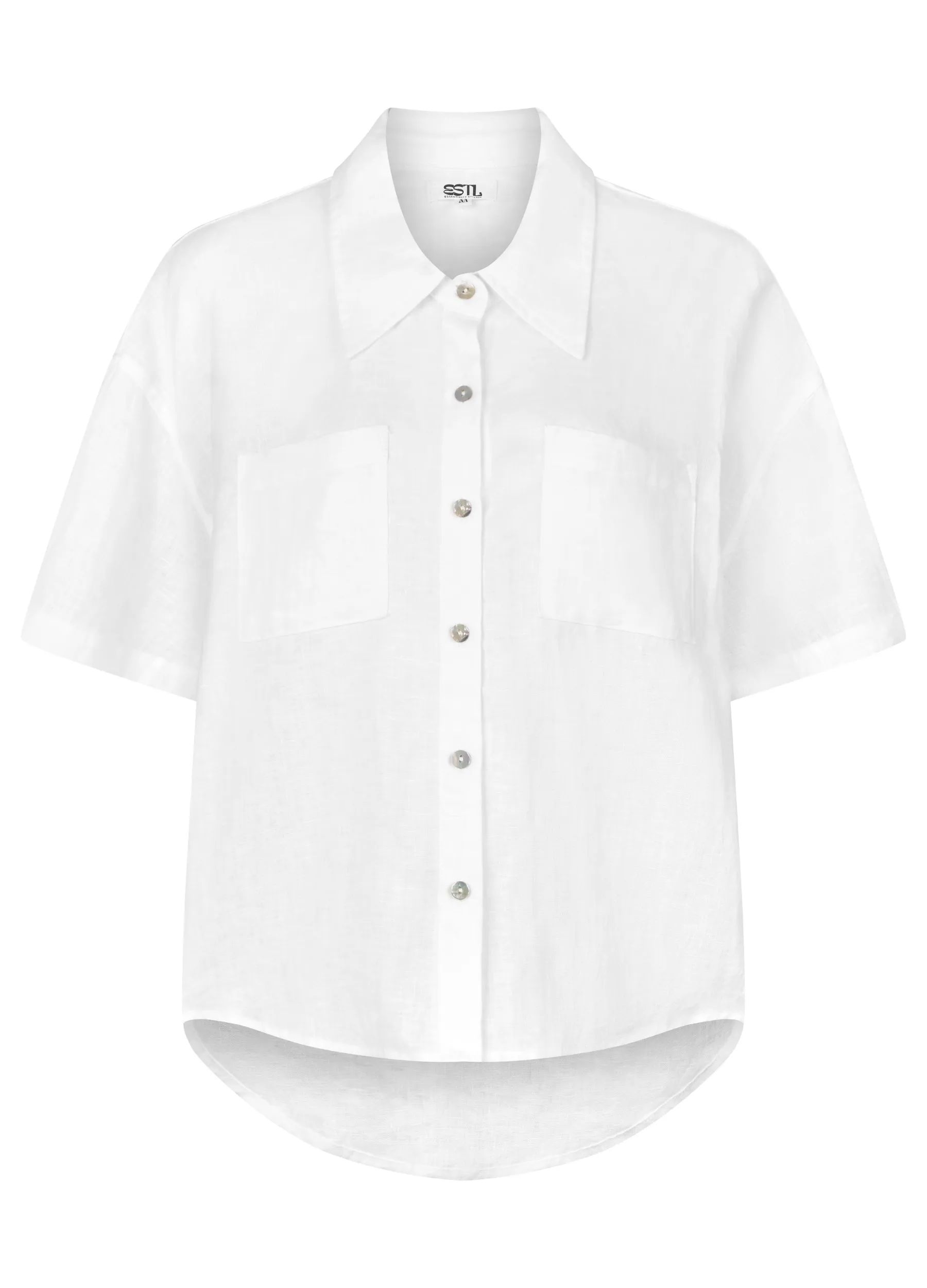 ESTL - Short Sleeve Lucinda Linen Shirt - White