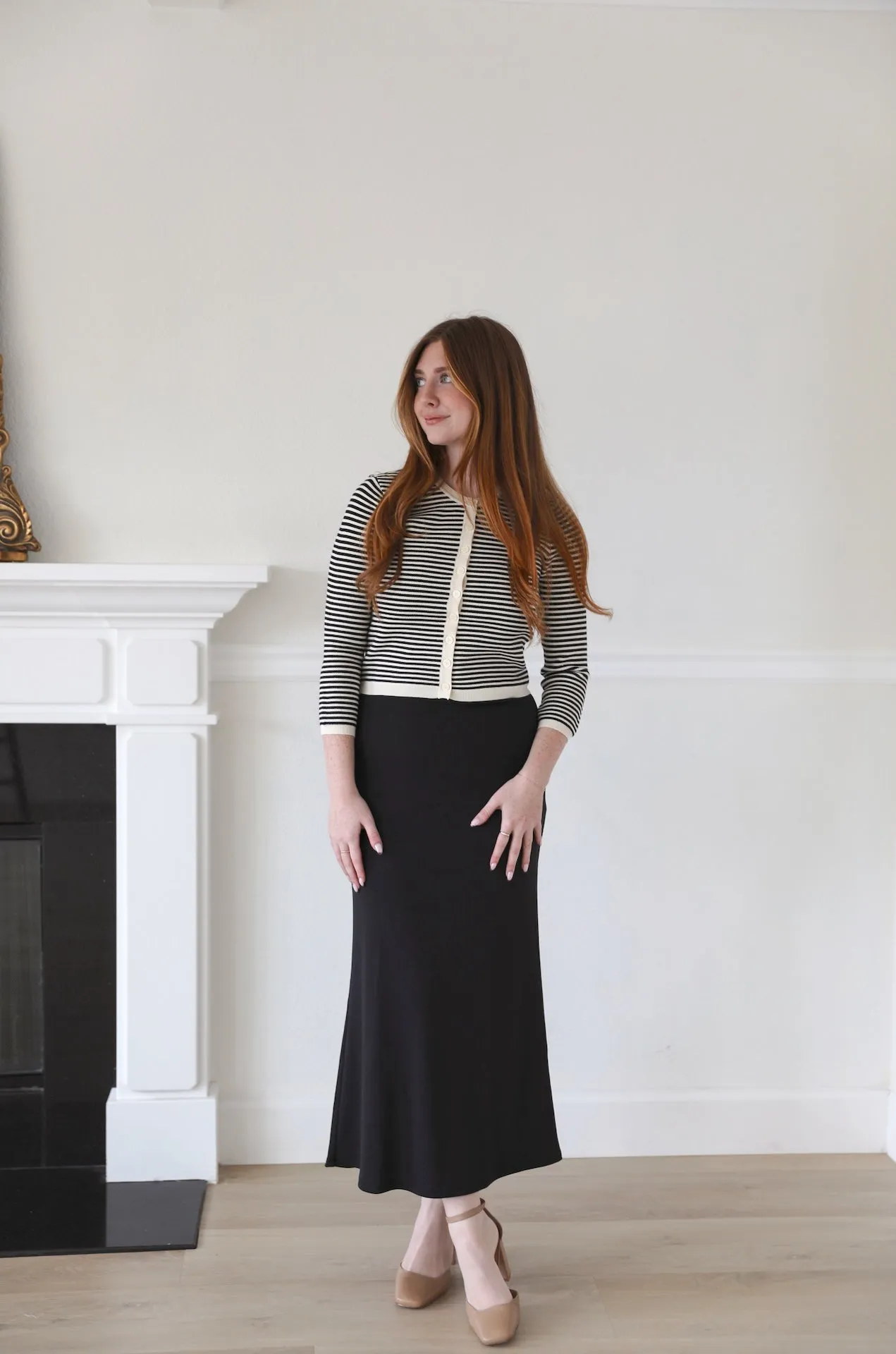 Icon Black Fitted Skirt