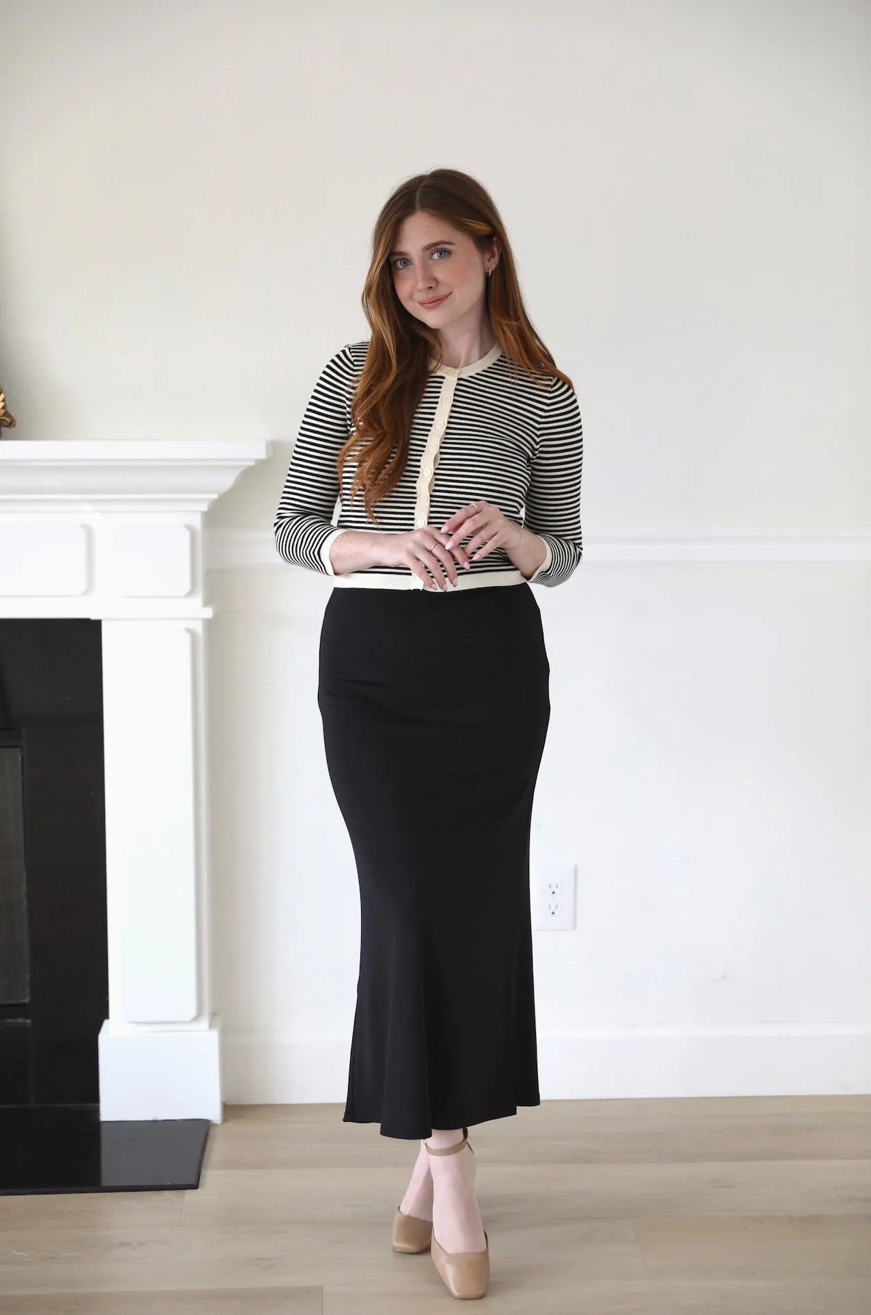 Icon Black Fitted Skirt