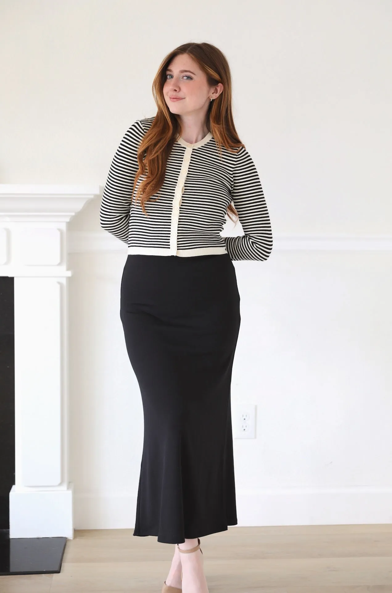 Icon Black Fitted Skirt