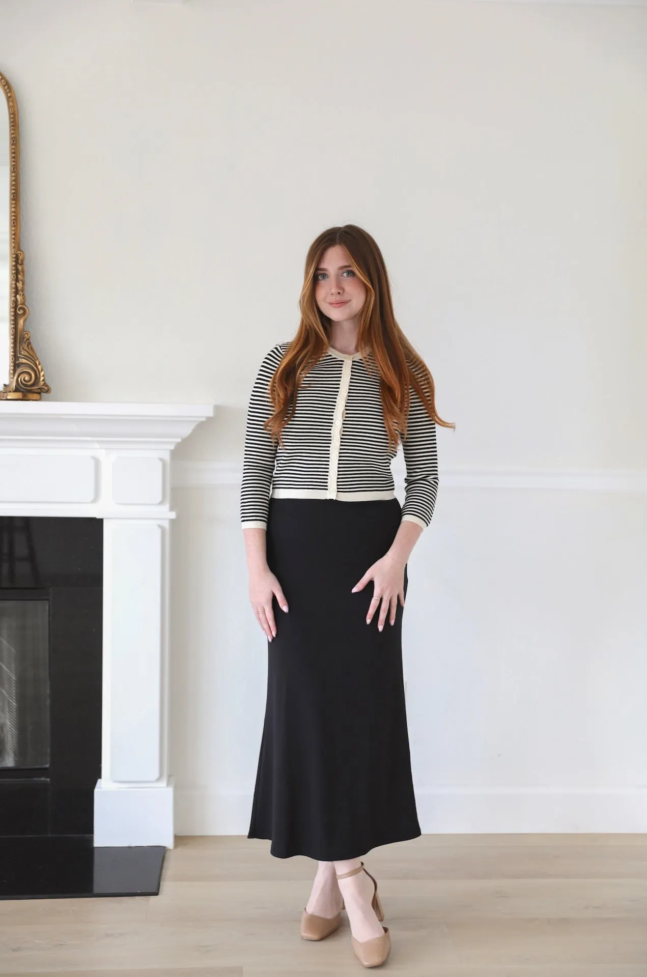 Icon Black Fitted Skirt