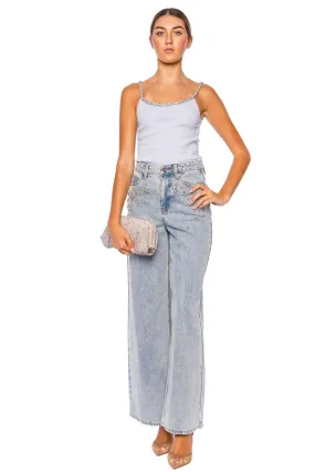 Illustration Light Blue Embellished Tank