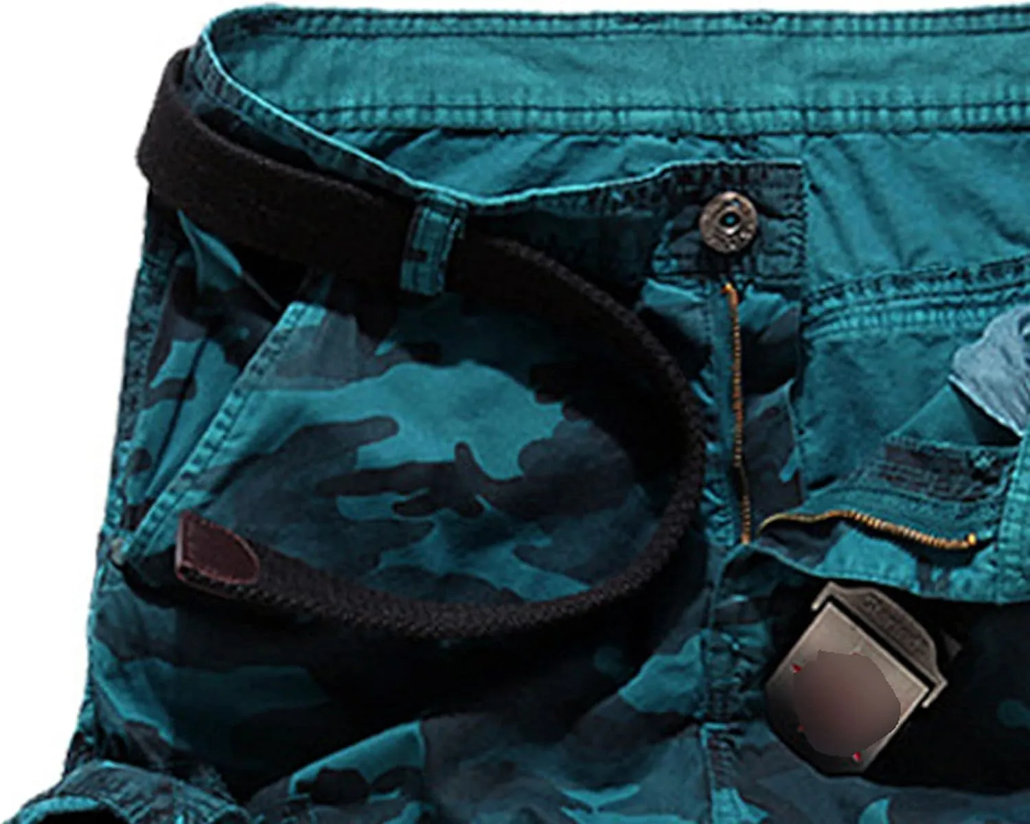 JEsilunmaMY Men's Multi Pocket Camo Cargo Shorts Relaxed Fit Outdoor Camouflage Shorts Casual Loose Cotton Military Shorts