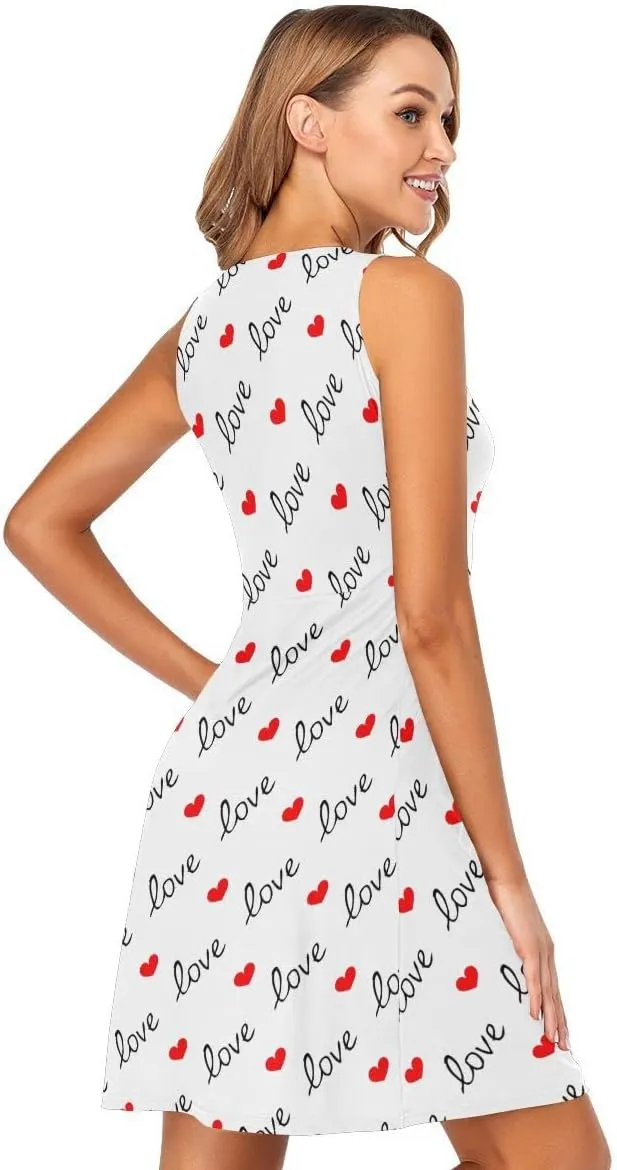 linqin Women's Casual Sleeveless Summer Dress with Pockets Mardi Gras Pattern Beach Shift Dress