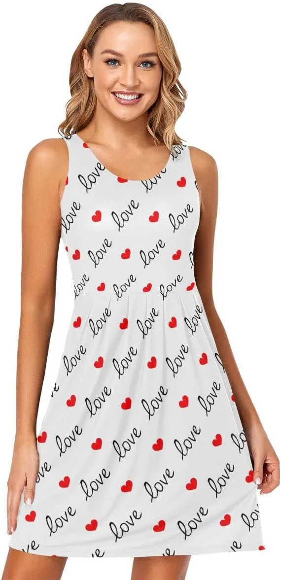 linqin Women's Casual Sleeveless Summer Dress with Pockets Mardi Gras Pattern Beach Shift Dress