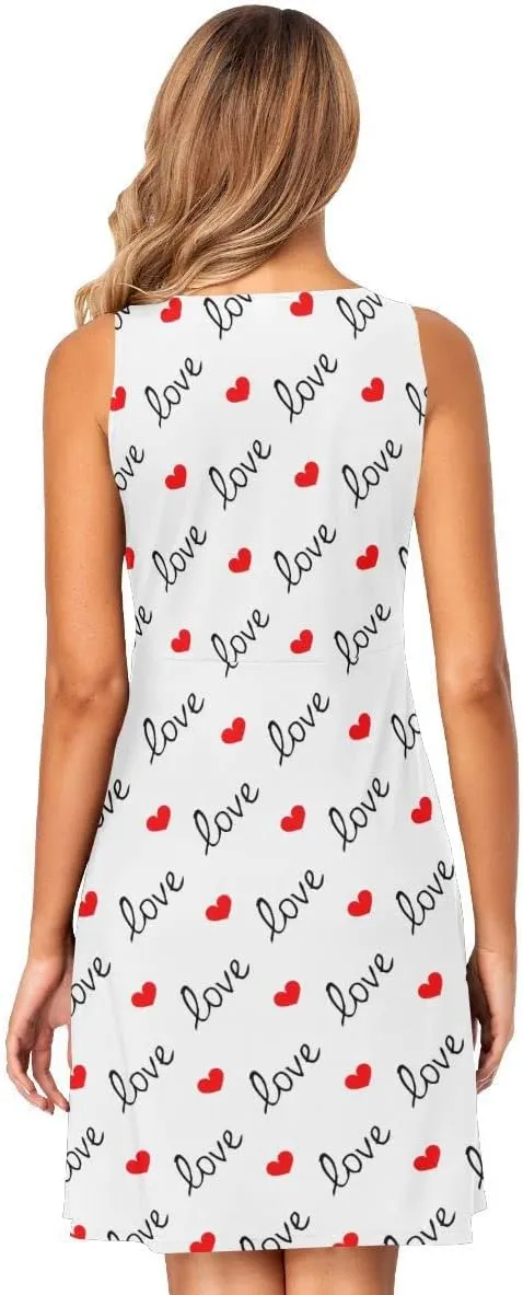 linqin Women's Casual Sleeveless Summer Dress with Pockets Mardi Gras Pattern Beach Shift Dress