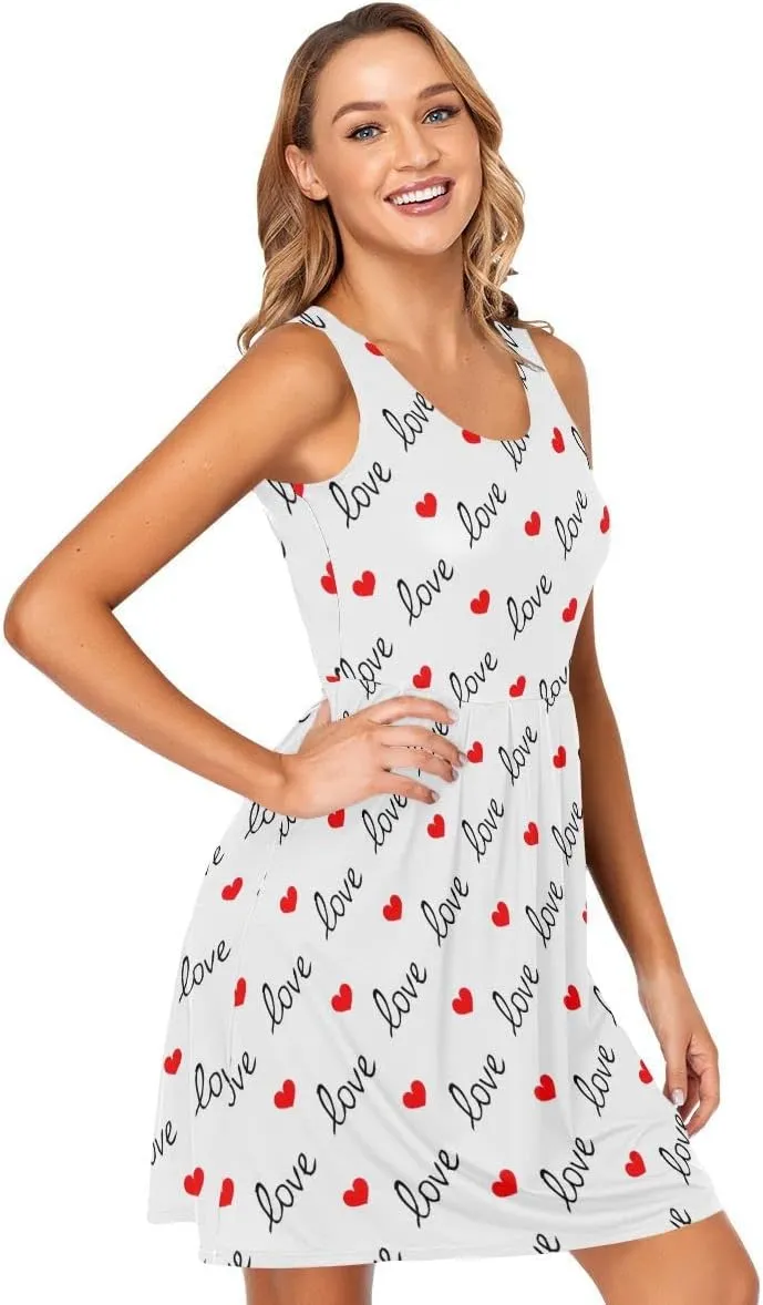 linqin Women's Casual Sleeveless Summer Dress with Pockets Mardi Gras Pattern Beach Shift Dress