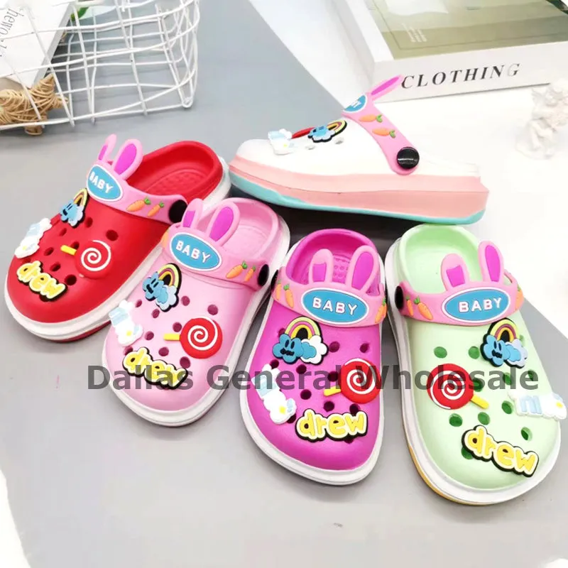 Little Girls Cute Bunny Slides Wholesale