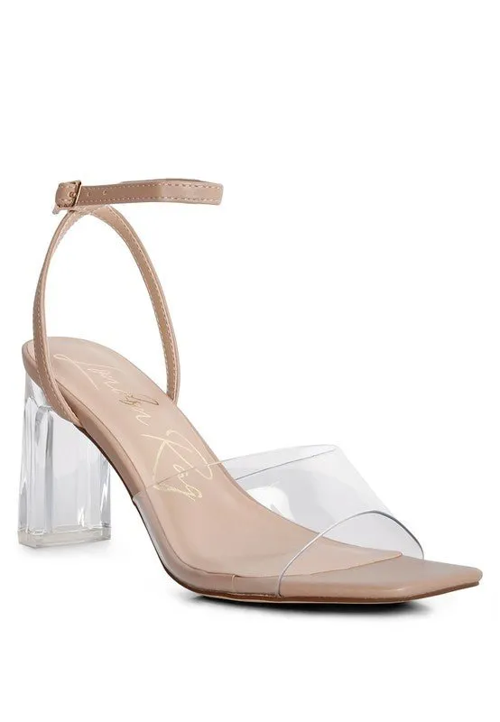 London Rag Twinkle Clear Block Heel Sandal