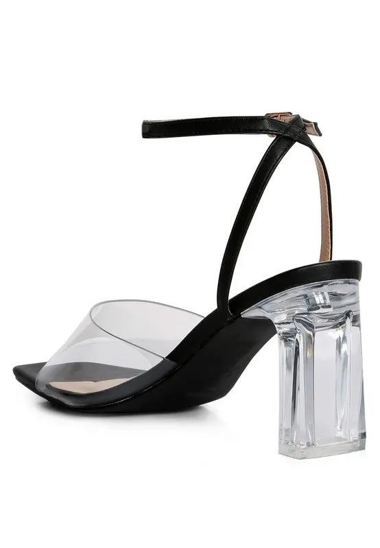 London Rag Twinkle Clear Block Heel Sandal