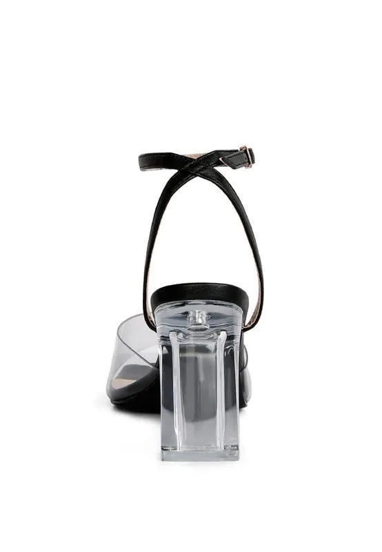 London Rag Twinkle Clear Block Heel Sandal