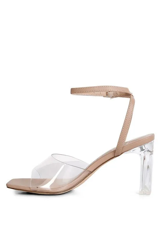 London Rag Twinkle Clear Block Heel Sandal