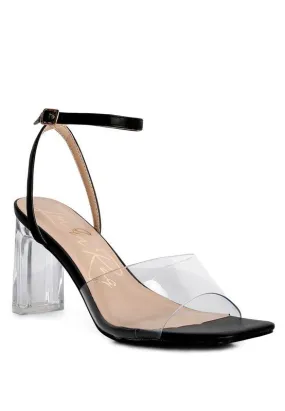London Rag Twinkle Clear Block Heel Sandal