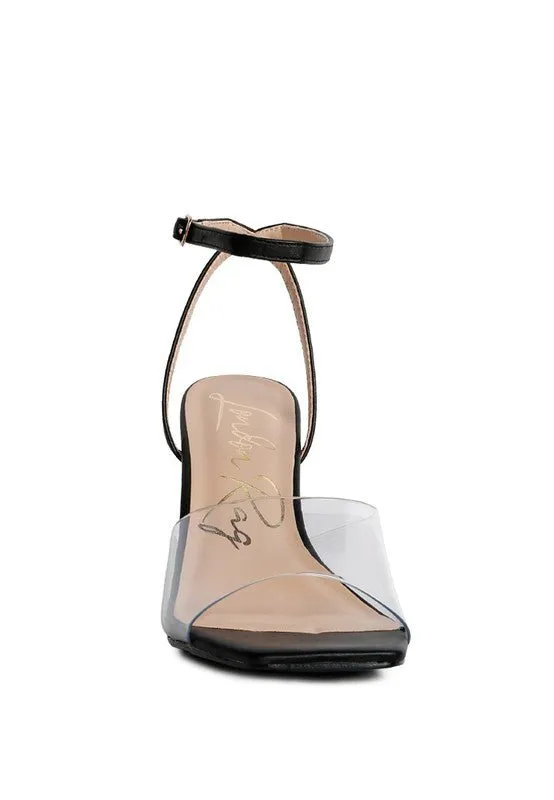 London Rag Twinkle Clear Block Heel Sandal