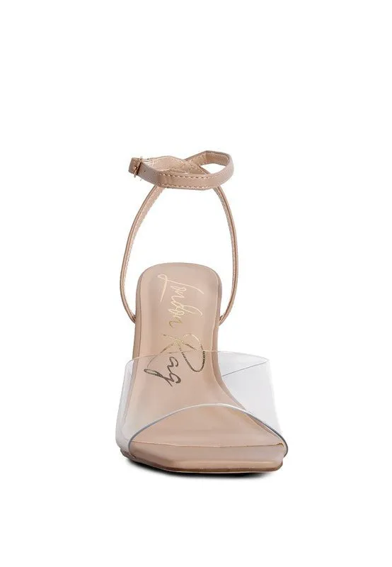 London Rag Twinkle Clear Block Heel Sandal