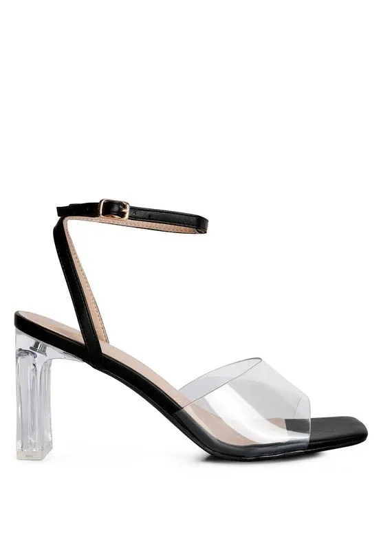 London Rag Twinkle Clear Block Heel Sandal