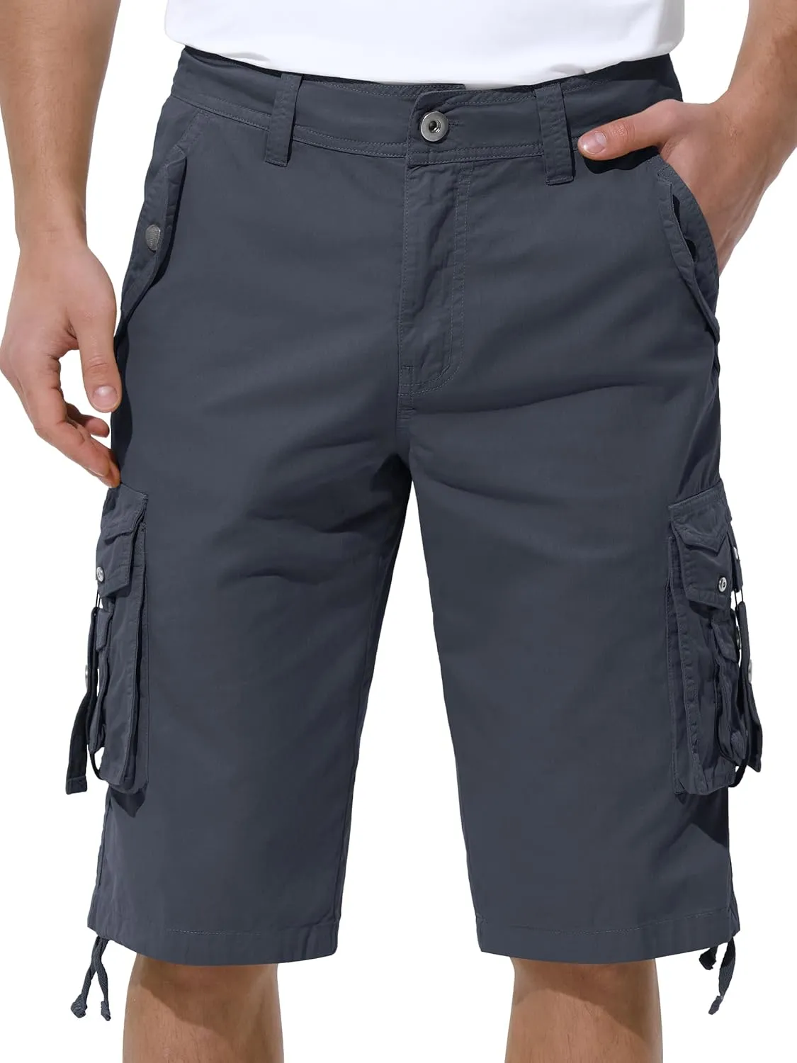 Mens Cargo Shorts Casual Shorts Hiking Shorts Below Knee Relaxed Fit Multi Pockets Running Joggers Outdoor Mens Shorts