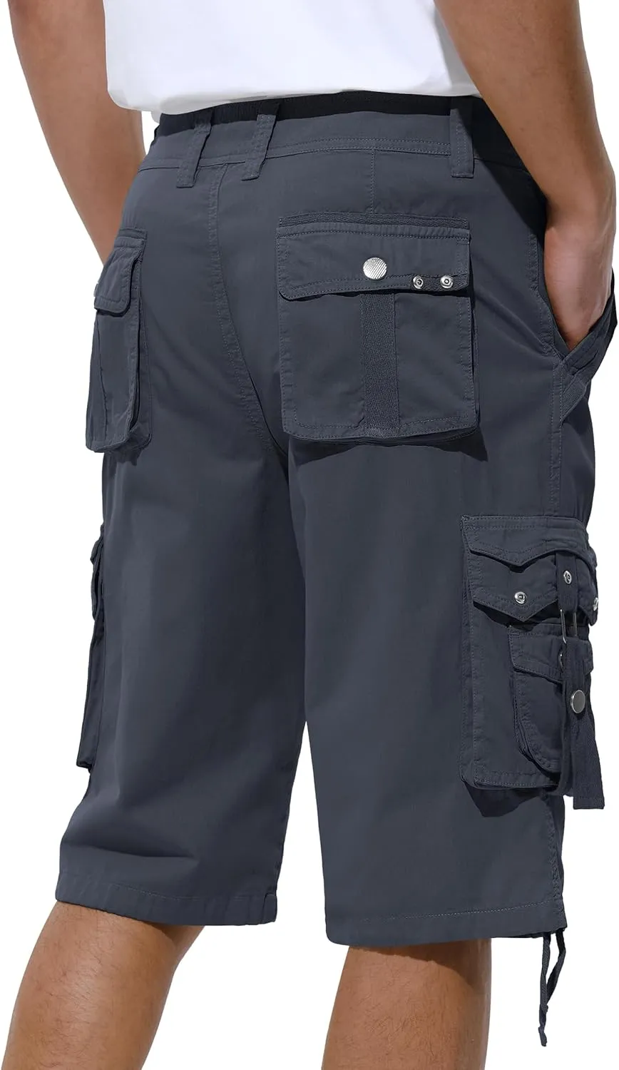 Mens Cargo Shorts Casual Shorts Hiking Shorts Below Knee Relaxed Fit Multi Pockets Running Joggers Outdoor Mens Shorts