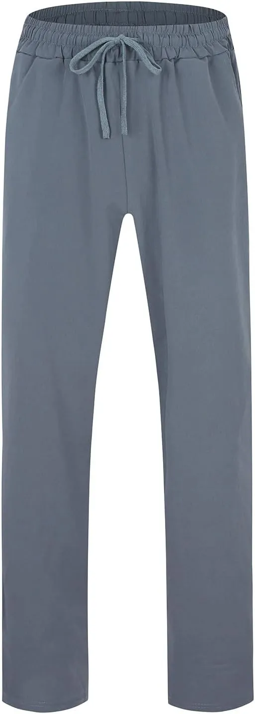 Mens Casual Cotton Pants Baggy Wide Straight Leg Joggers Loose Fit Baggy Pants Outdoor Hiking Trousers
