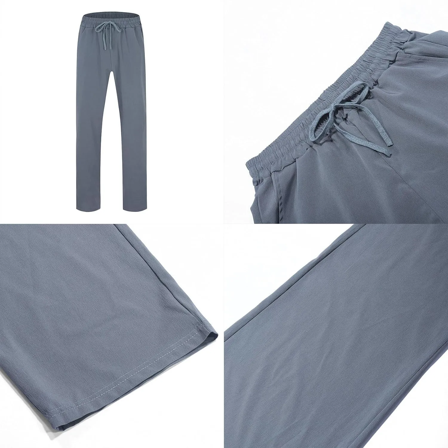 Mens Casual Cotton Pants Baggy Wide Straight Leg Joggers Loose Fit Baggy Pants Outdoor Hiking Trousers