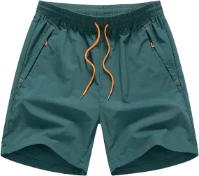 Mens Casual Elastic Waist Short Relaxed Drawstring Cargo Stretch Short Workout Lightweight Shorts