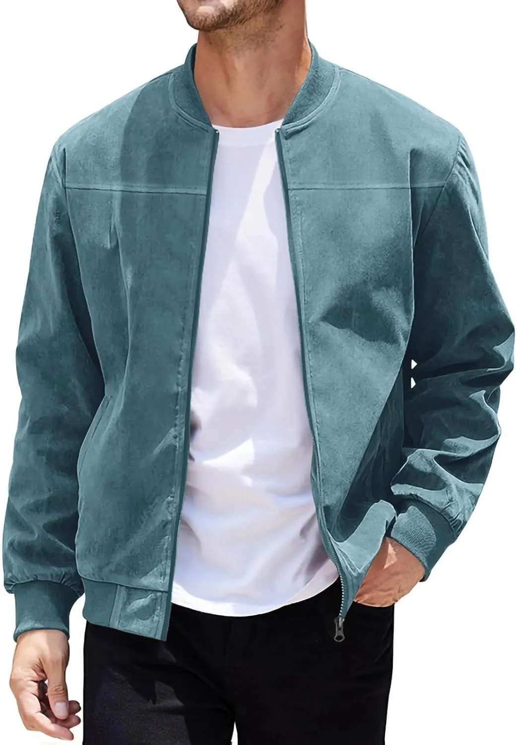 Men's Casual Jacket Men's Casual Plus Size Suede Zipper Tops Men's Jacket Long Sleeved Hooded Casual Jacket/jacket
