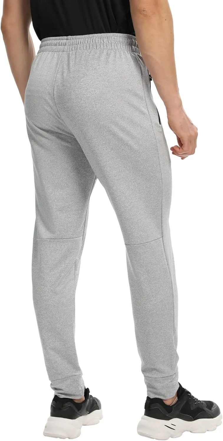 Men's Jogger Sweatpants with Zipper Pockets Track Joggers Workout Gym Sweat Pants for Men(1 Pack/2 Pack)