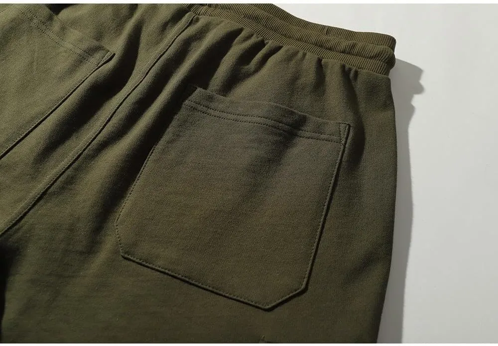 Mens Shorts Athletic Cotton Relaxed Fit Shorts Comfy Cargo Shorts Wide Leg Men Summer Beach Shorts Multic-Pocket Loose