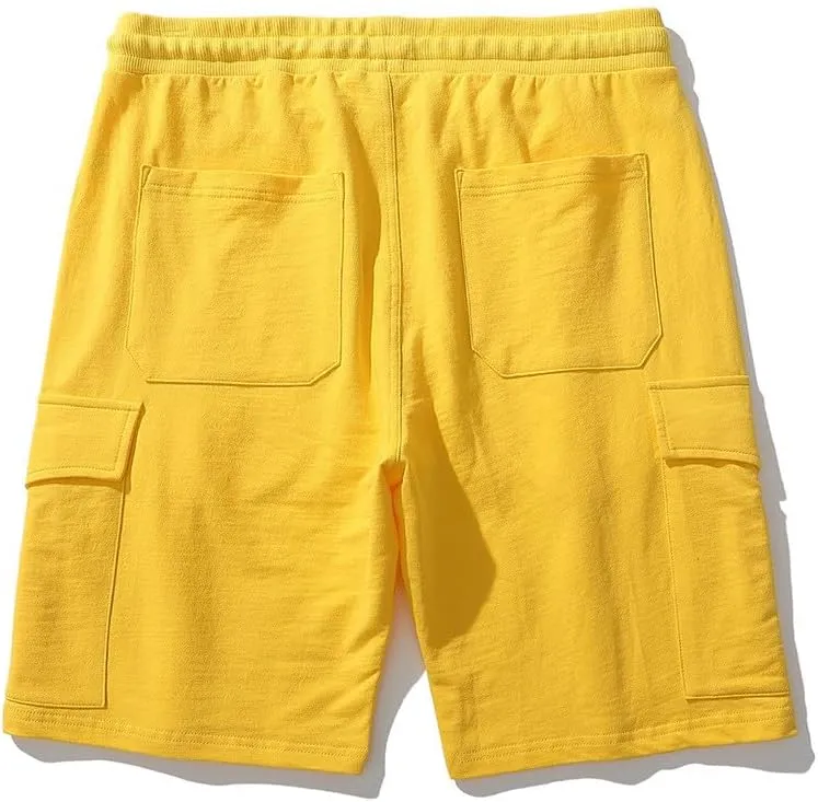 Mens Shorts Athletic Cotton Relaxed Fit Shorts Comfy Cargo Shorts Wide Leg Men Summer Beach Shorts Multic-Pocket Loose