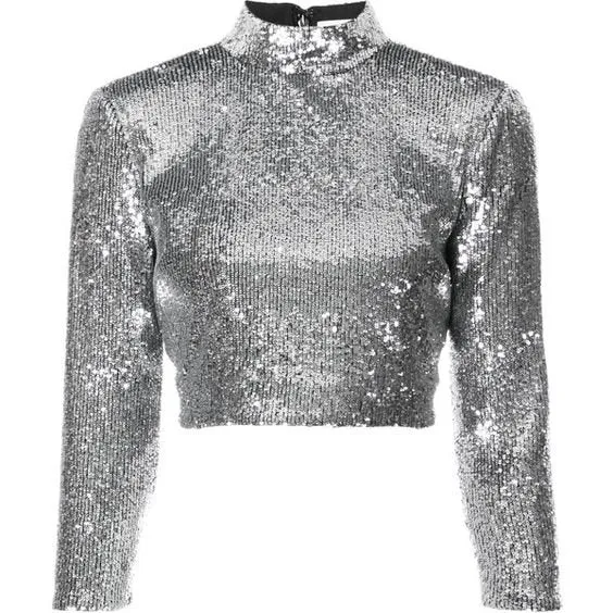 My Silver Bling (Full Sleeves Crop Top)