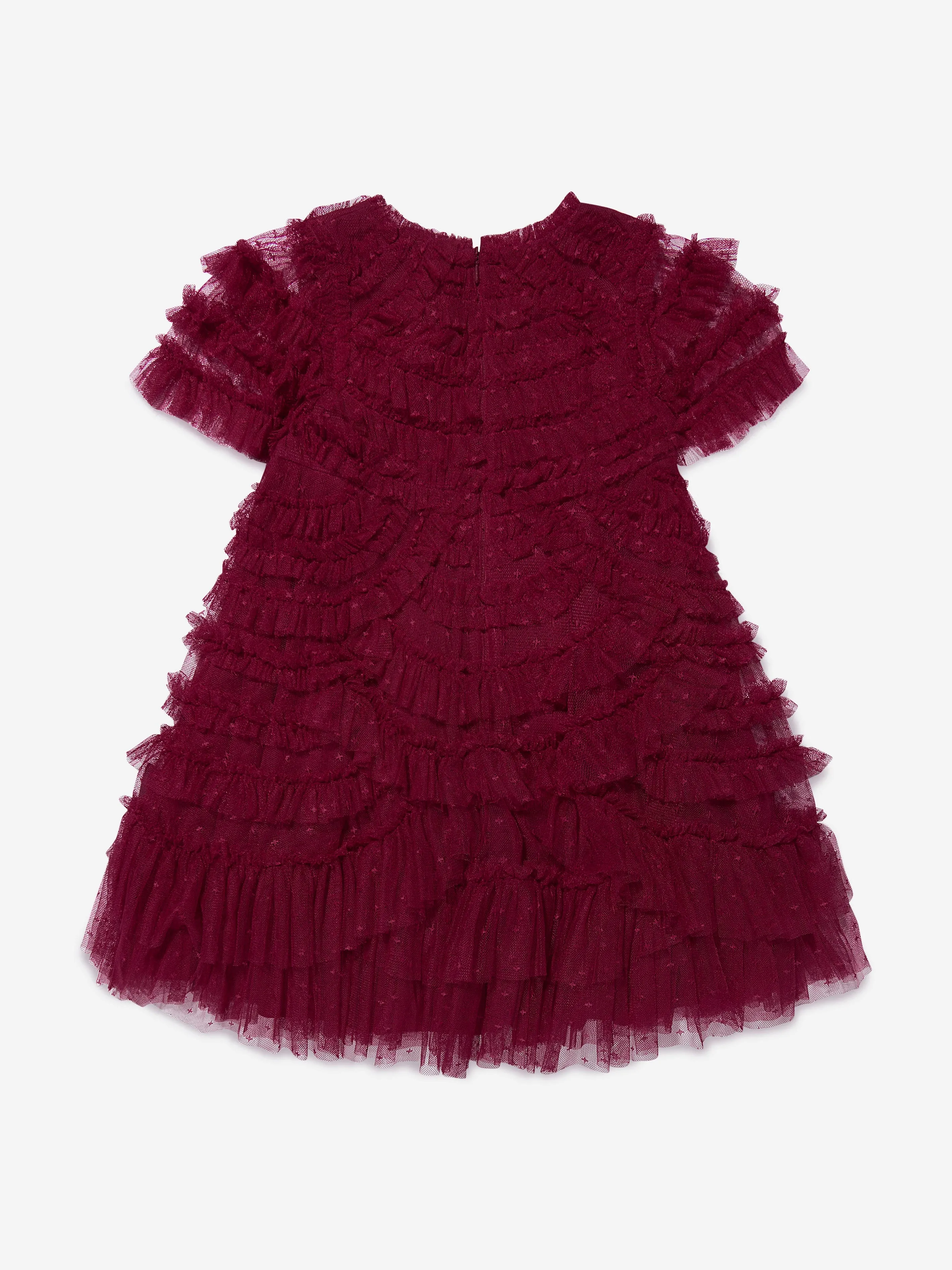 Needle & Thread Girls Marilla Ruffle Dress In Red