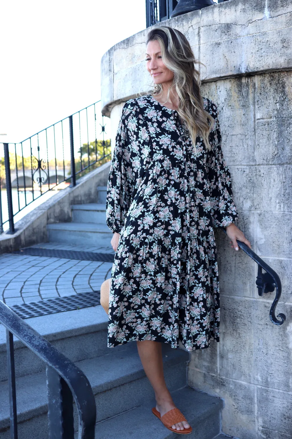 Noella Boho Puffy Sleeve Dress